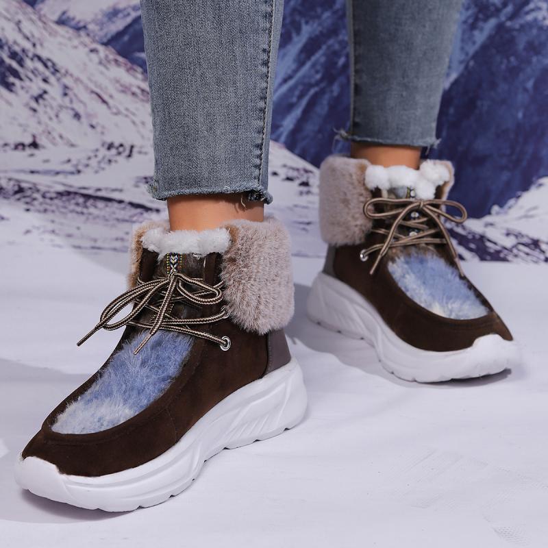 Fashion Faux Fur Lace Up Snow  - огляд і ціна Women'S Fashion Hiking Boots
