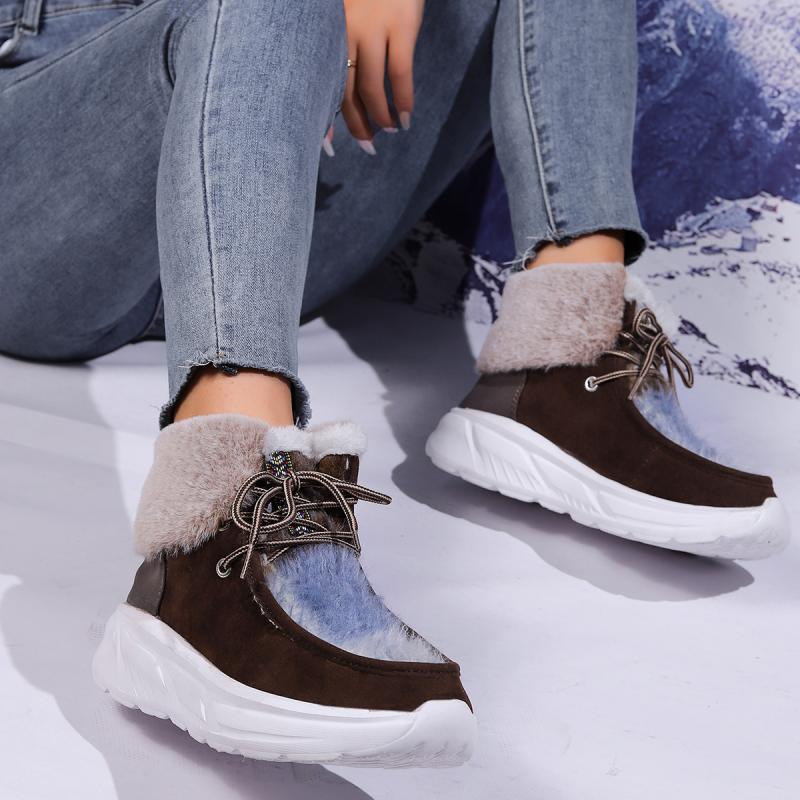 Fashion Faux Fur Lace Up Snow  - огляд і ціна Women'S Fashion Hiking Boots