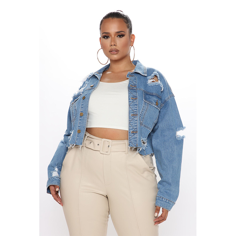 Washed Ripped Denim Short Jack - огляд і ціна Women'S Fashion Denim Jacket