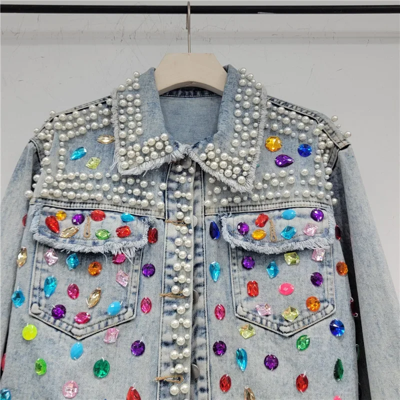 Autumn Women Fashion Pearl Bea - огляд і ціна Women'S Fashion Denim Jacket