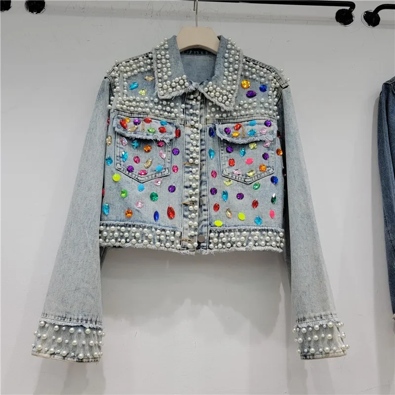 Autumn Women Fashion Pearl Bea - огляд і ціна Women'S Fashion Denim Jacket