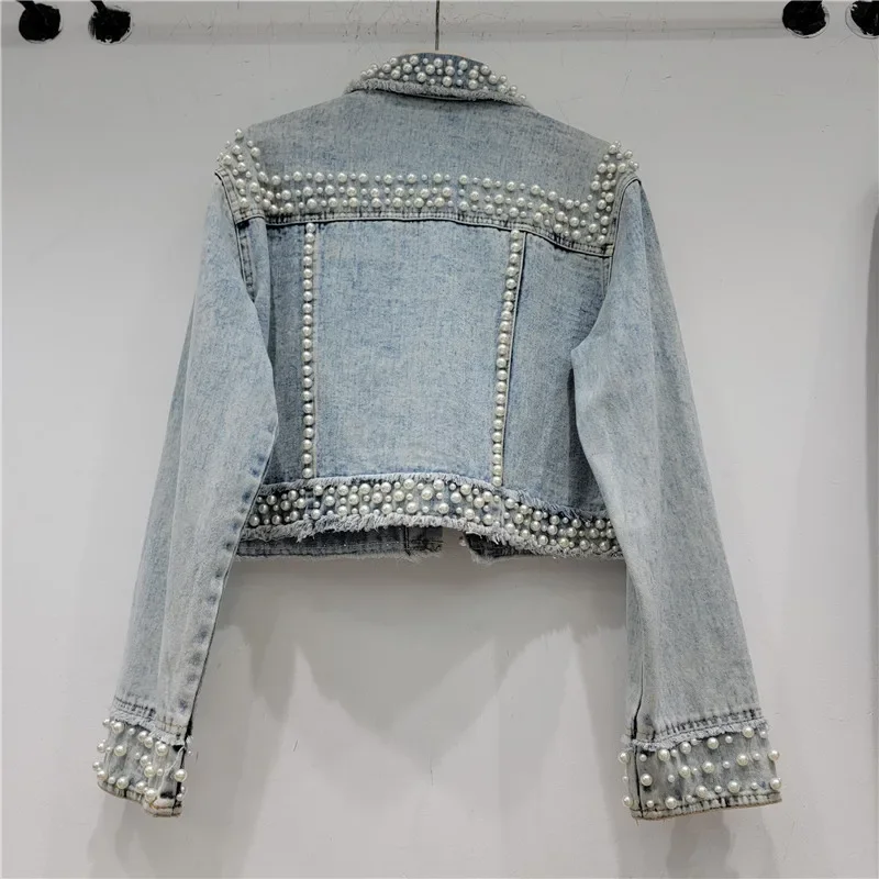 Autumn Women Fashion Pearl Bea - огляд і ціна Women'S Fashion Denim Jacket