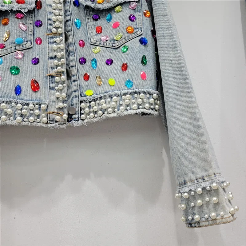 Autumn Women Fashion Pearl Bea - огляд і ціна Women'S Fashion Denim Jacket