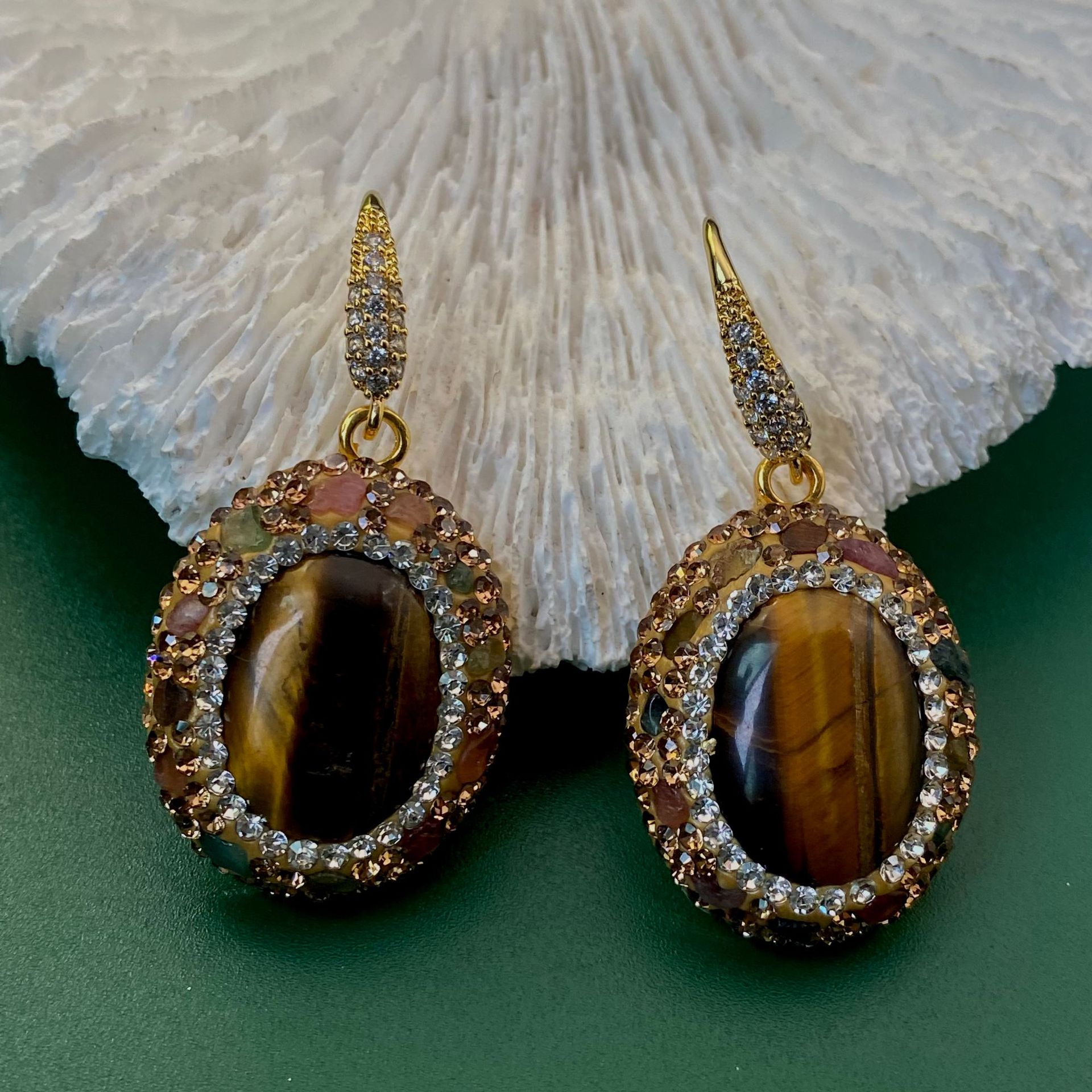 Retro tiger's eye stone earrin - огляд і ціна Women'S Fashion E Commerce
