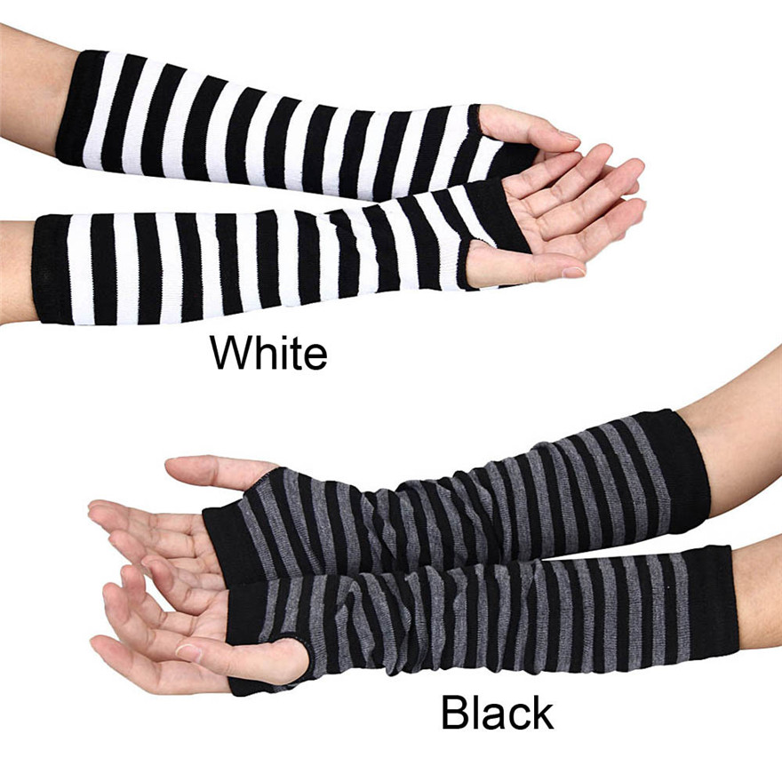 Women Long Sleeve Gothic Strip - огляд і ціна Women'S Fashion Gloves