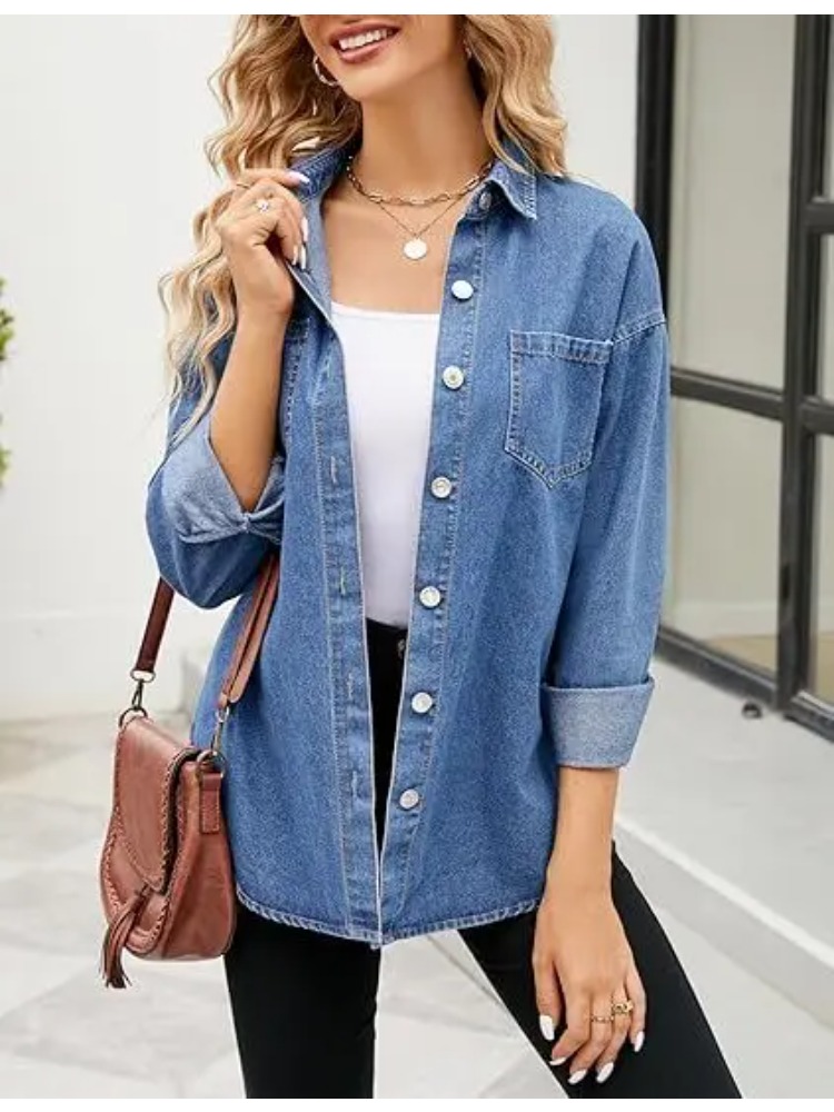 New Washed Loose Long-sleeved  - огляд і ціна Women'S Fashion Denim Jacket