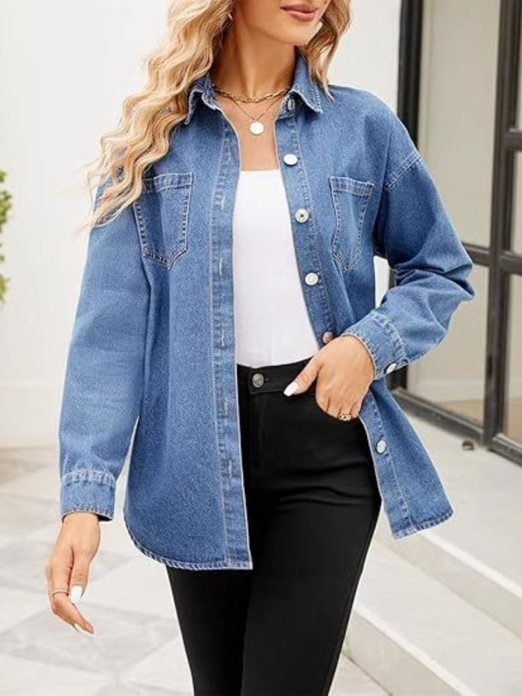 New Washed Loose Long-sleeved  - огляд і ціна Women'S Fashion Denim Jacket